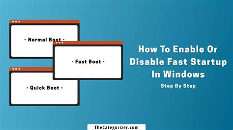 Disable Or Enable Fast Boot In Windows 11 Complete Guide