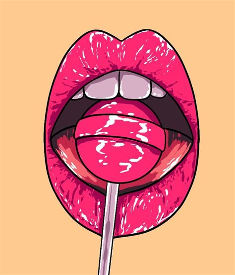 Art Drawing Lips Lollipop Candy Sweet Pop Art Drawing Pop Art Lips