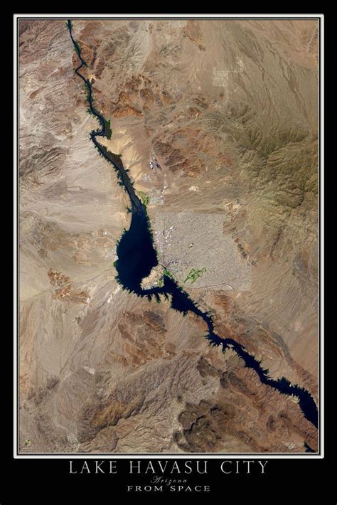 The Lake Havasu City Arizona Satellite Poster Map Lake Havasu City