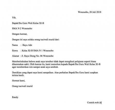 Munculnya banyak contoh surat izin sekolah di google menandakan bahwa surat ini cukup penting dan masih diminati, meski mengirim surat saat ini sudah sangat jarang dilakukan, namun untuk beberapa hal surat dianggap. 3 Contoh Surat Izin Sakit Tidak Masuk Sekolah Kerja Gambar