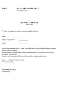 Akan melamar kerja ke tempat lain. Contoh Surat Keterangan Kerja dari Perusahaan