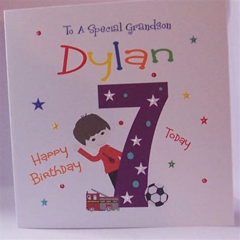 Personalised Handmade Grandson 1 To 10 Birthday Card Son Etsy