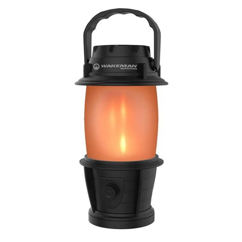 Wakeman Torch Flame Effect Led Camping Lantern Black Led Camping