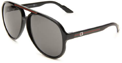 Gucci Mens 1627s Aviator Sunglassesshiny Black Framegrey Lensone Size Gucci Shopswell