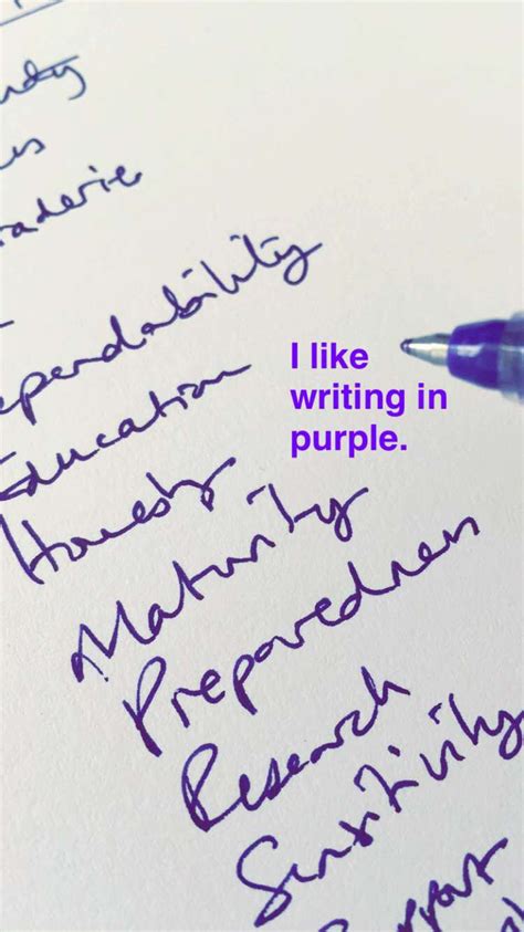 What Colour Do You Like Writing In I Love Writing With A Purple Pen