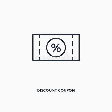 Discount Coupon Outline Icon Simple Linear Element Illustration