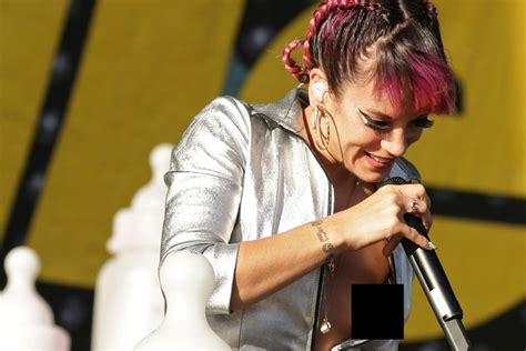 Lily Allen Suffers Unfortunate Jumpsuit Malfunction And Flashes Nipple