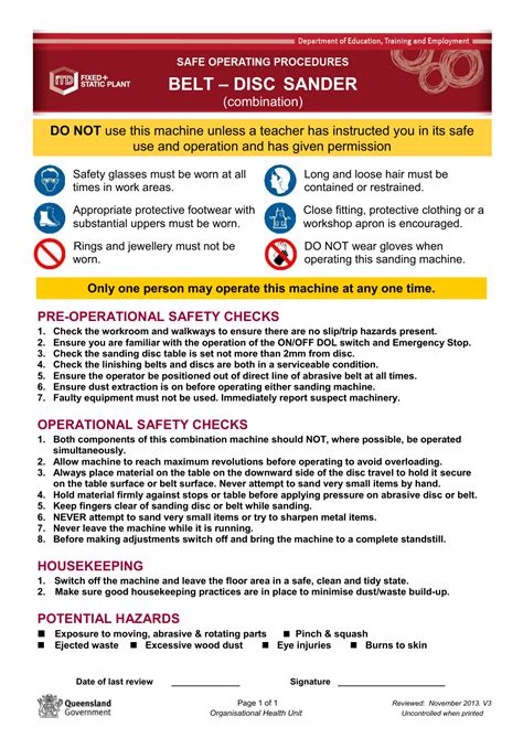 Belt And Disc Sander Safety Rules Rate