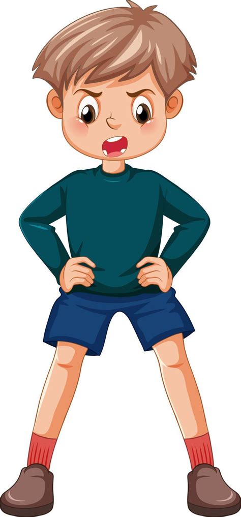 Angry Boy Cartoon Character 11417375 Vector Art At Vecteezy