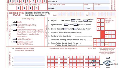 2018 Nj 1040 Income Tax Resident Form 1040 Form Printable