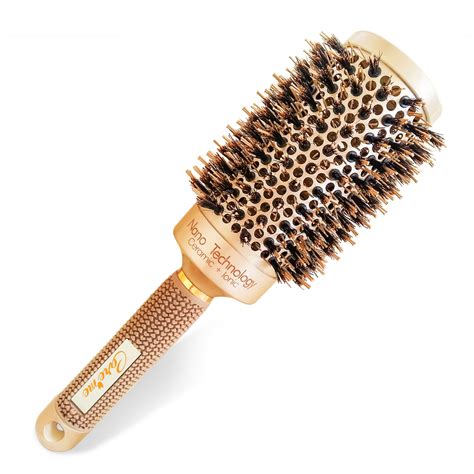 This wooden hair brush is made of dense sandalwood that is rich in essential oil. round hair brush