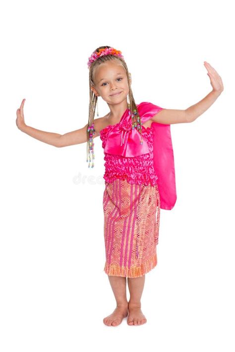 Happy Little Girl Thai Dance Stock Photo Image Of Caucasian Happy