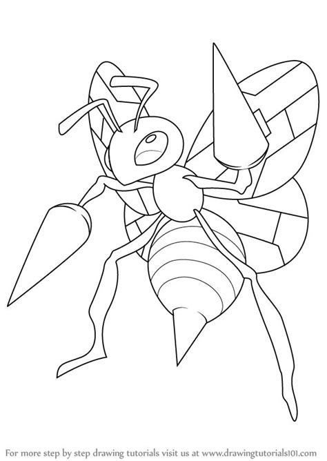 Learn How To Draw Beedril From Pokemon Pokemon Step By Step Drawing