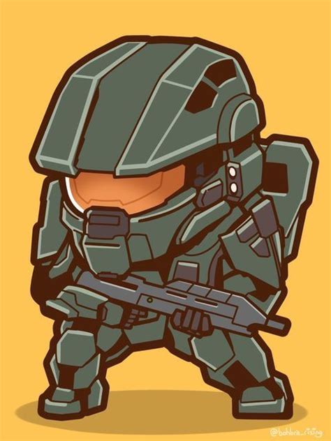 Master Chief Chibi Game Character Character Design Halo Drawings