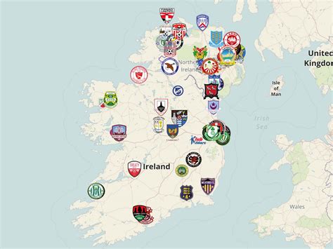 Irish Football teams map by tadhgcorcoran1878 · MapHub