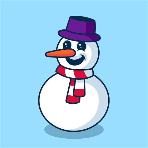 Premium Vector Snowman Smiling Vector Cartoon Art Illustration On