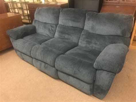 Klaussner Reclining Blue Sofa Delmarva Furniture Consignment