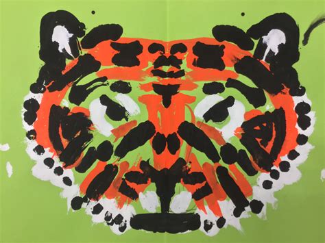 Mrs Knights Smartest Artists Tiger Symmetry Prints In 2nd Grade