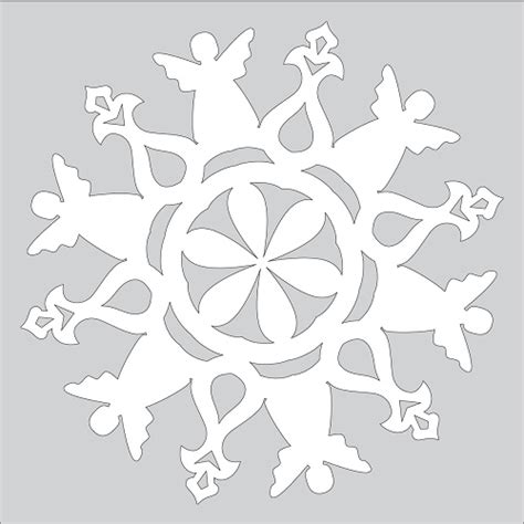 How To Make Paper Snowflake With An Angel Tutorial Template Free