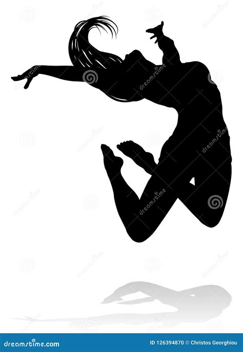 Dancer Jumping Silhouette Vector Illustration