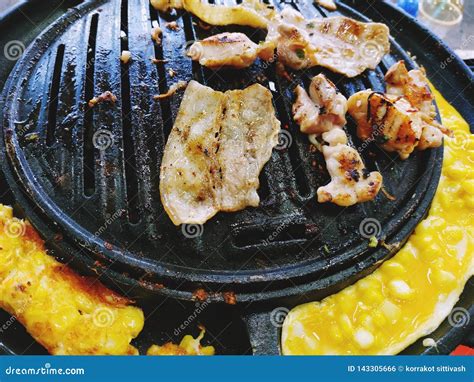Mookata Thailand Barbecue Grilled Pan In Thai Style Stock Photo Image