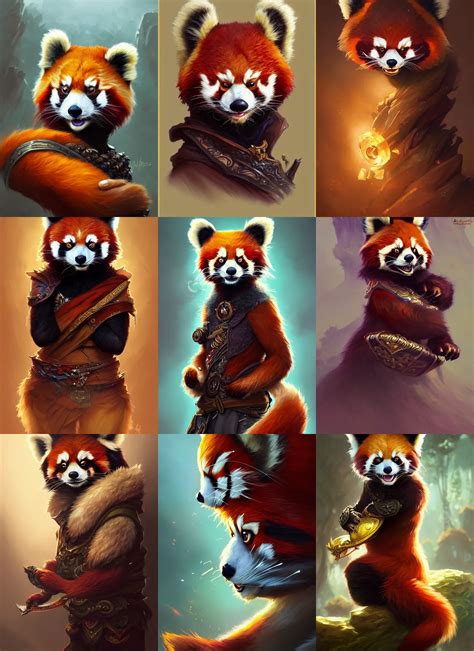Anthropomorphic Furry Fursona Red Panda D And D Stable Diffusion