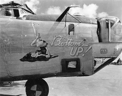 B 24 Liberator Bomber Bottoms Up Nose Art World War Photos