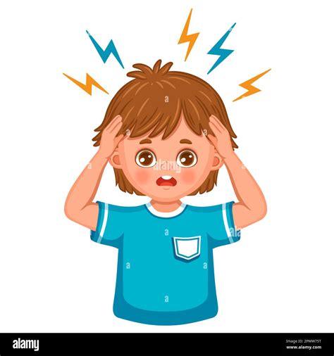 Headache Migraine Sad Boy Child Suffer Head Pain Stress Emotion