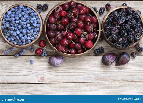 Assorted Berries In Bowls Stock Image Image Of Natural 96500069