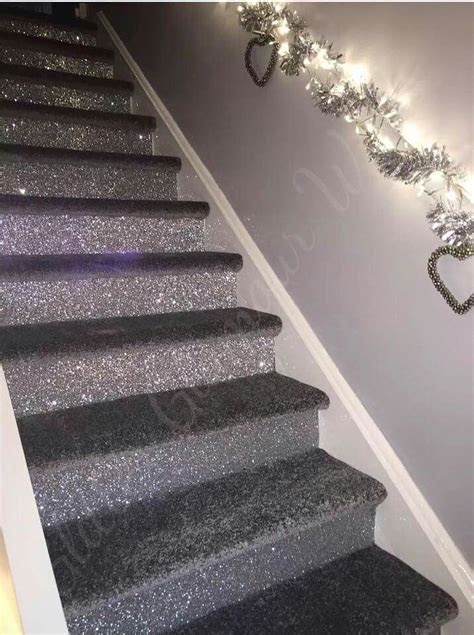 With plummett walls and railings woodwork, this bedroom feels. Glitter and carpet | Glitter floor, Glitter bedroom ...