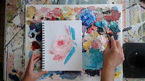Easy Abstract Rose Palette Knife Painting Tutorial Youtube