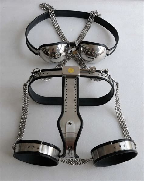 M New Stainless Steel Male Chastitye Device With Bra Ankle