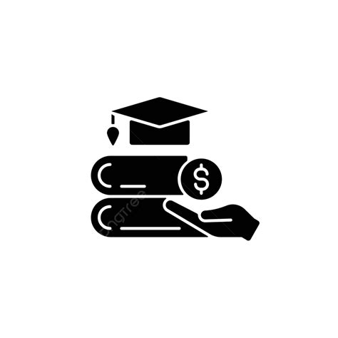 Tuition Reimbursement Black Glyph Icon Silhouette Scholarship Icon
