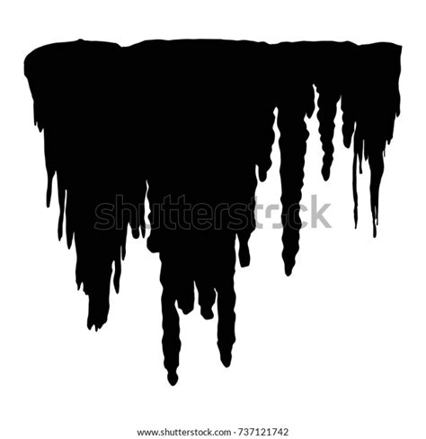 Stalactites Silhouette Vector Black Isolated On Stock Vector Royalty