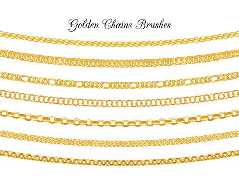 Chain Brush Vector Art Png Golden Chains Brushes Chain Vector