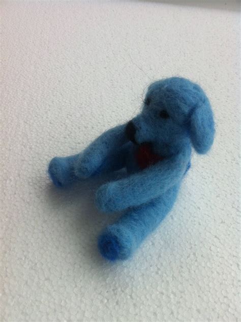 Blue Bear Tiny Felt Teddy Wool Felted Teddy Bear With Heart Etsy