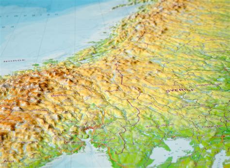 3d Raised Relief Map Scandinavia Large Georelief Made In Germany