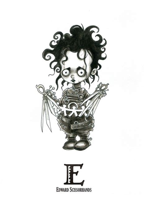 E Is For Edward Scissorhands Tiny Creatures Alphabet By David G