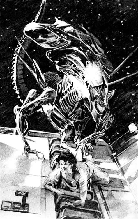 Alien Queen V Ripley By Clivespaintings On Deviantart