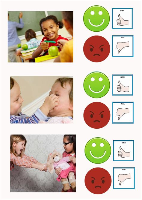 Buenas Y Malas Acciones Interactive Worksheet Preschool Class Free