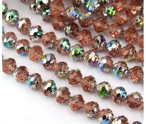 Rosaline Vitrail Czech Glass Beads Mm Rosebud Golden Age Beads
