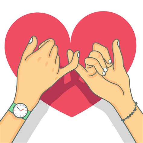 Hand Drawn Pinky Promise With Heart 671177 Vector Art At Vecteezy