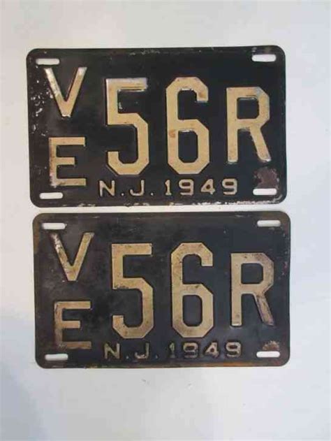 Antique Matching New Jersey Nj License Plates 1949 Rat Rod