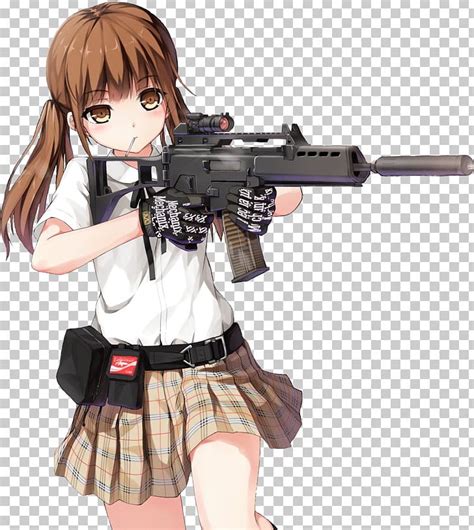 Anime Female Firearm Girls With Guns Manga Png Clipart Airsoft Anime