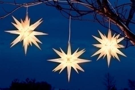 14 White Moravian Star Hanging Christmas Light Home