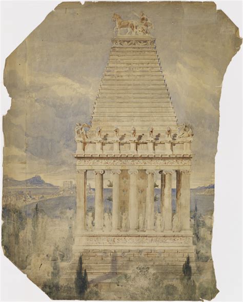 Mausoleum Of Halicarnassus Restoration Drawing From The Description