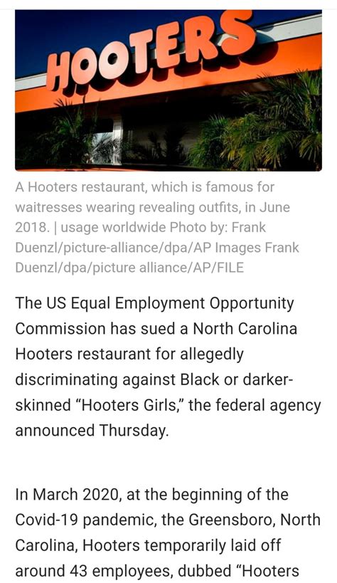 hooters is racis y all maybe they should open up their own restaurant