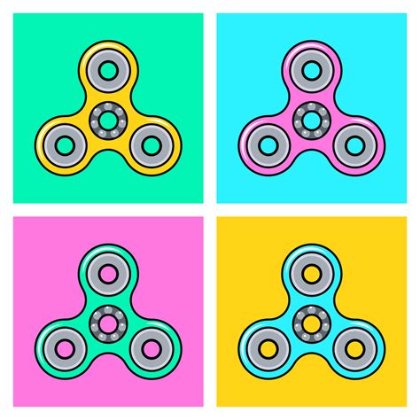 Colorful Fidget Spinner Vector Icons 692248 Vector Art At Vecteezy