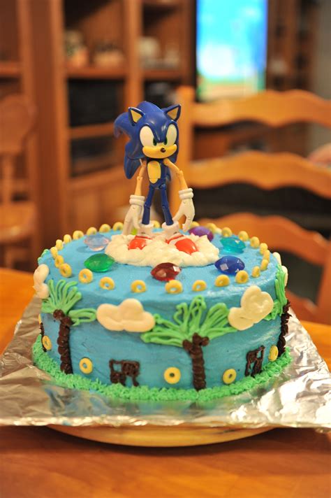 A Sonic The Hedgehog Birthday Cake On A Table