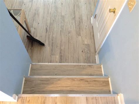 Vinyl overlap stair nose installation video | zamma corporationabout our moldings:vinyl moldings are extruded from 100% pure pvc. 600sqft of Konecto Vinyl Plank Custom Stair Nose ...